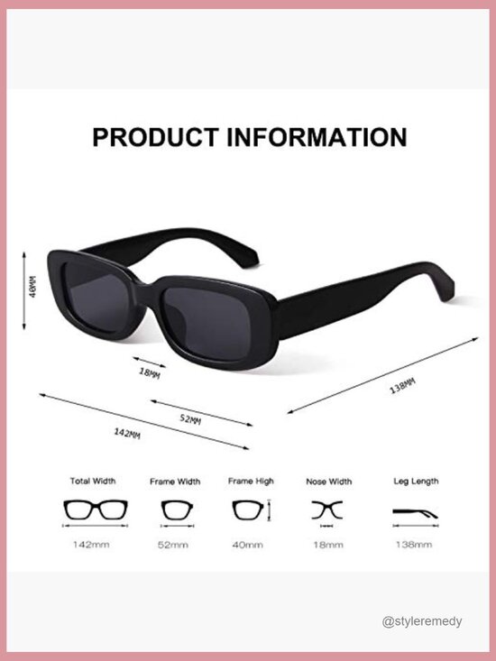 Retro Rectangle Sunglasses UV400 Protection Plastic Frame Driving Glasses main image 5